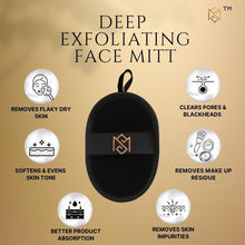 MS Premium Exfoliating Facial Mitt - Dry Skin Remover for Face, Deep Exfoliating Scrubber, Instantly Removes Dry Skin, Gently Improves Complexion, Shower Mitt for Gentle Face Exfoliation, 1pc - Black
