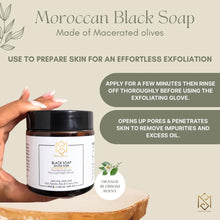 Moroccan Black Soap & Exfoliating Glove Kit – Body Scrub & Deep Pore Cleansing