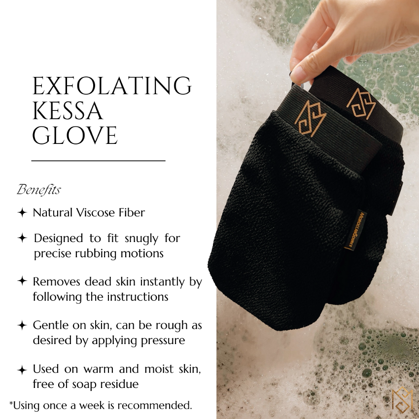Moroccan Exfoliating Glove (Kessa Mitt) + Black Soap Sample – Dead