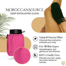 MS Exfoliating Bath Glove for Body Scrub (Kessa mitt) - For Dead Skin Scrubbing and Deep Pore Cleansing - Gentle Viscose Fiber - by MoroccanSource